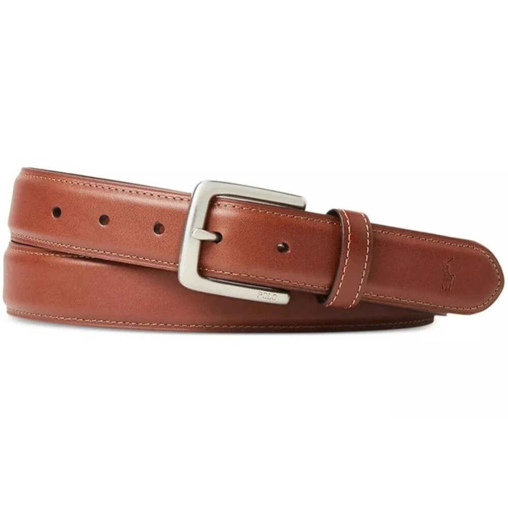 Polo Ralph Lauren Men's Size 42 Genuine Leather Belt Brown Tan 4059134734001 NEW